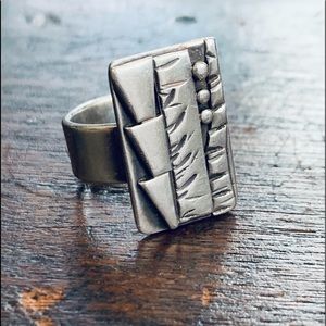 Vintage Navajo Sterling Silver Abstract Ring